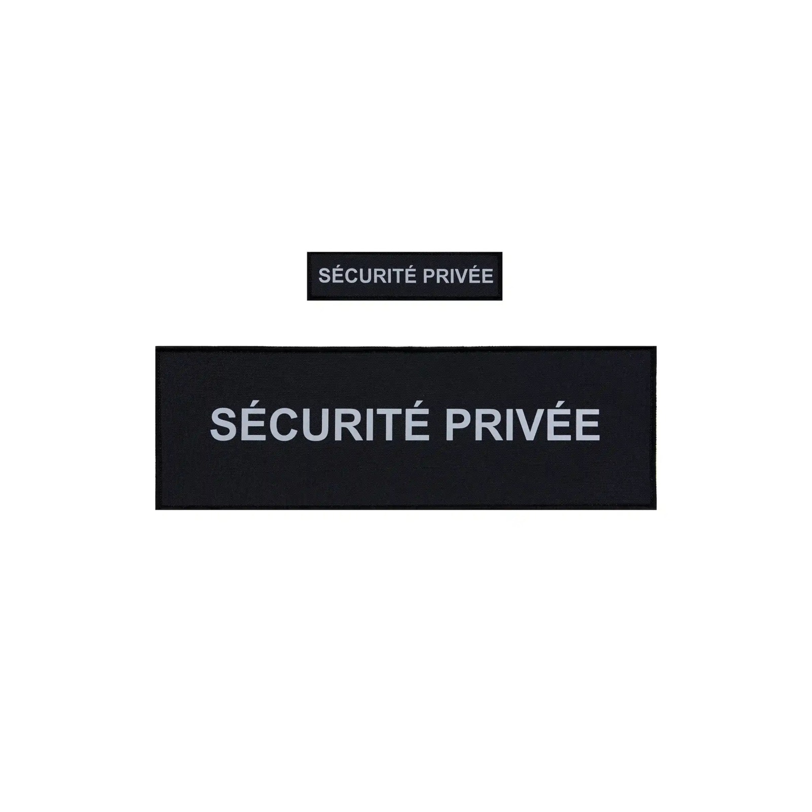 Pack Flaps “SECURITE PRIVEE” Noir HV (poitrine et dos) 3x12cm+10x30cm