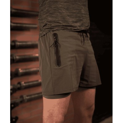 Short de Sport Sprint 2-en-1 GK UNDERCOVER Kaki - vue 2