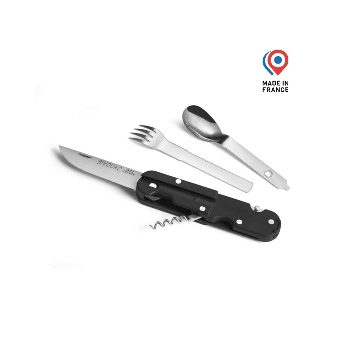 Bivouac Knife with Utensils – Black