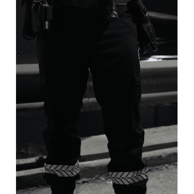 Pantalon Sécurité Privée noir avec bandes HV - GK SAFETEK®️
