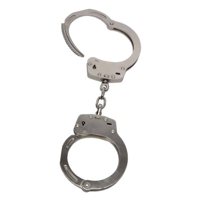 Nickel-Plated Steel Double Lock Handcuffs - vue 2