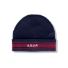 Acrylic Wool Beanie with Burgundy Stripes