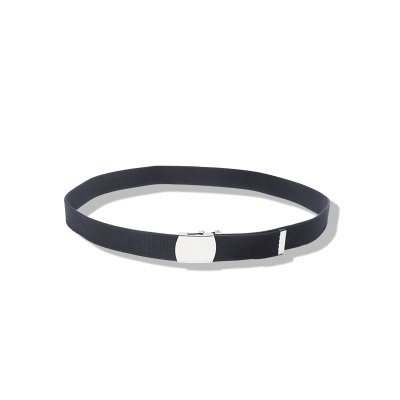 Navy Blue Canvas Belt with Nickel-Plated Buckle