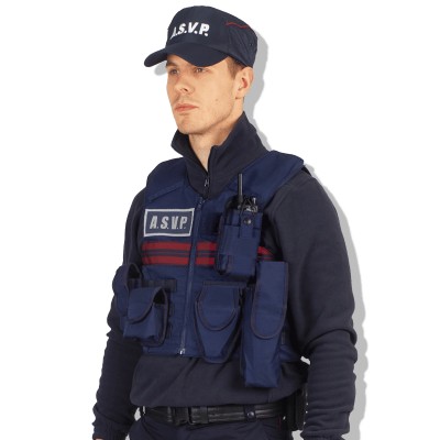 Housse de gilet pare-balles bandes bordeaux a.s.v.p.