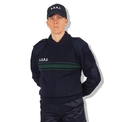 Crew Neck Sweater with Reinforcements