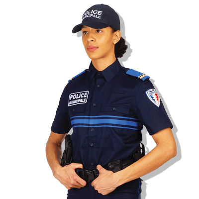 Chemise marine manches courtes police municipale