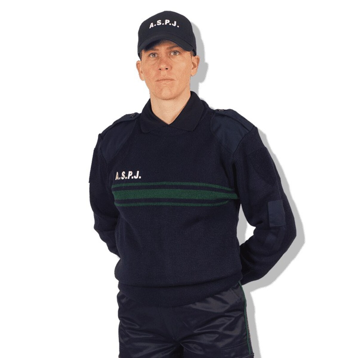 Crew Neck Sweater with Reinforcements