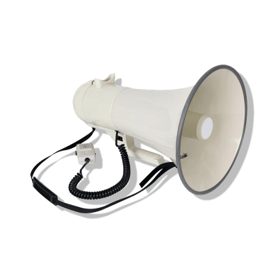 Megaphone with microphone and siren