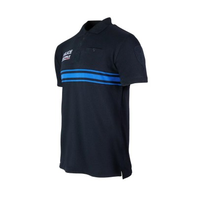 Navy Blue Short Sleeve Button-Up Polo Shirt