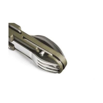 Couteau Bivouac avec couverts - Kaki