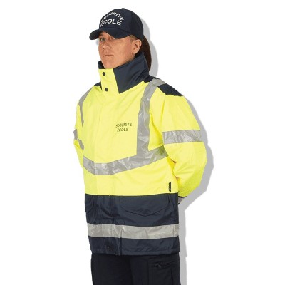 Veste coupe-vent etanche bicolore securite ecole