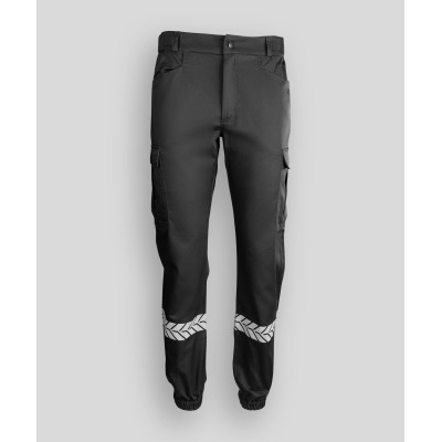 Pantalon Sécurité Privée noir avec bandes HV - GK SAFETEK®️