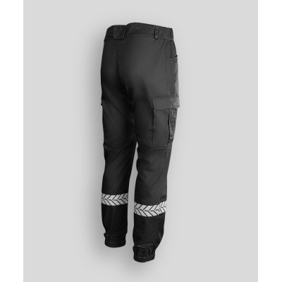 Pantalon Sécurité Privée noir avec bandes HV - GK SAFETEK®️