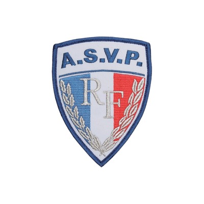 Écusson ASVP brodé auto-agrippant 105 x 80 mm GK