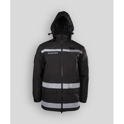 Parka Sécurité Privée avec bande HV - GK SAFETEK