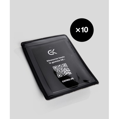 Support pour carte professionnelle avec velcro Noir - Lot de 10