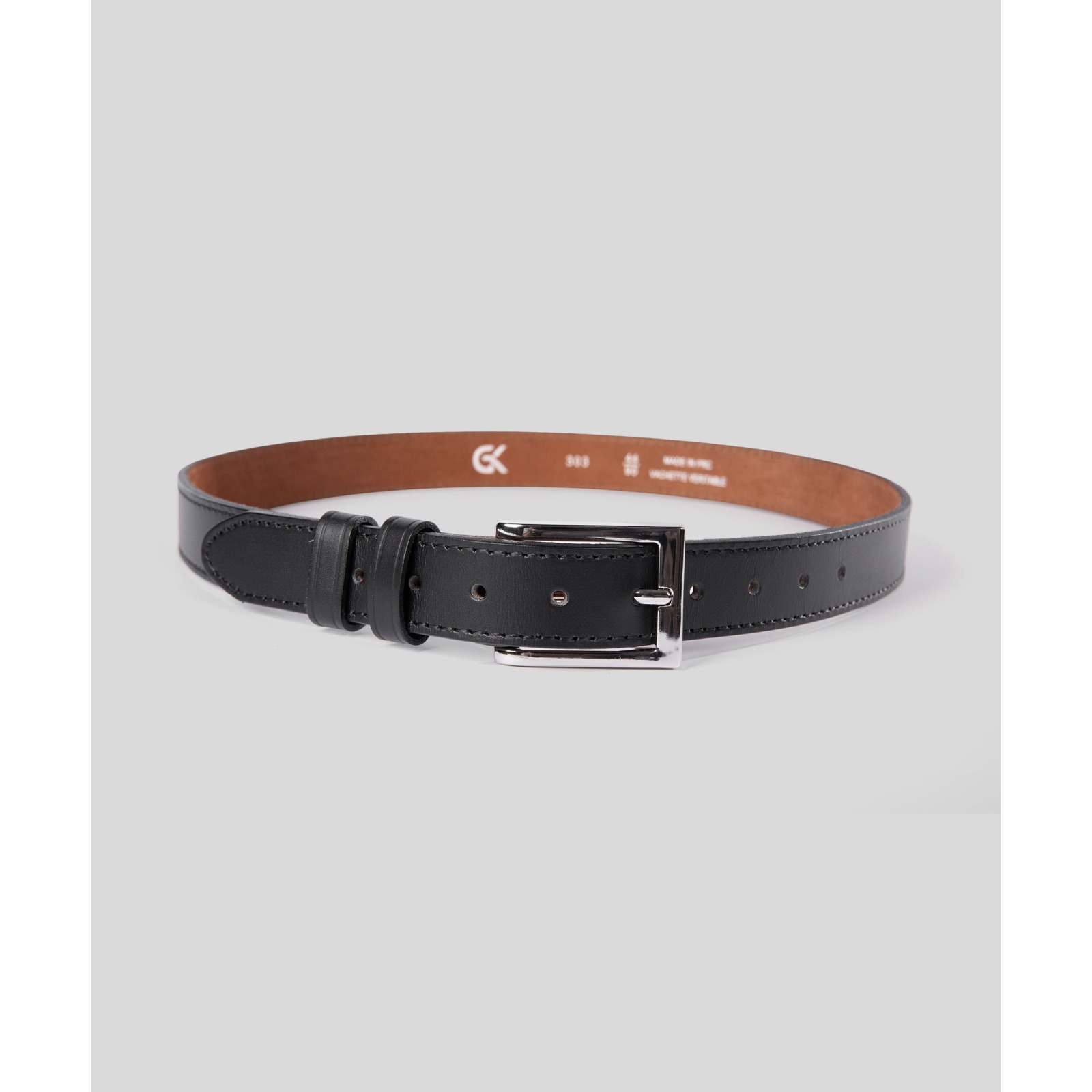 Ceinture civile en cuir véritable noire 30 mm GK