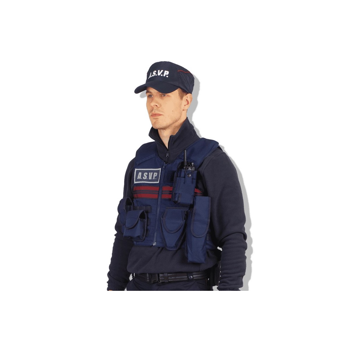 Housse de gilet pare-balles bandes bordeaux a.s.v.p.