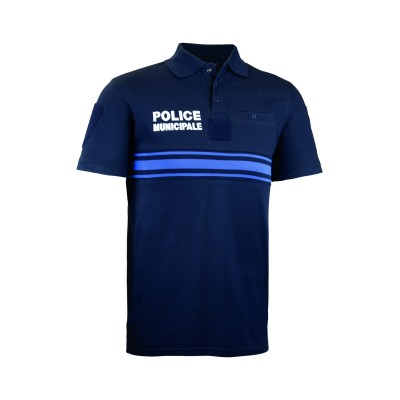 Navy Blue Short Sleeve Button-Up Polo Shirt