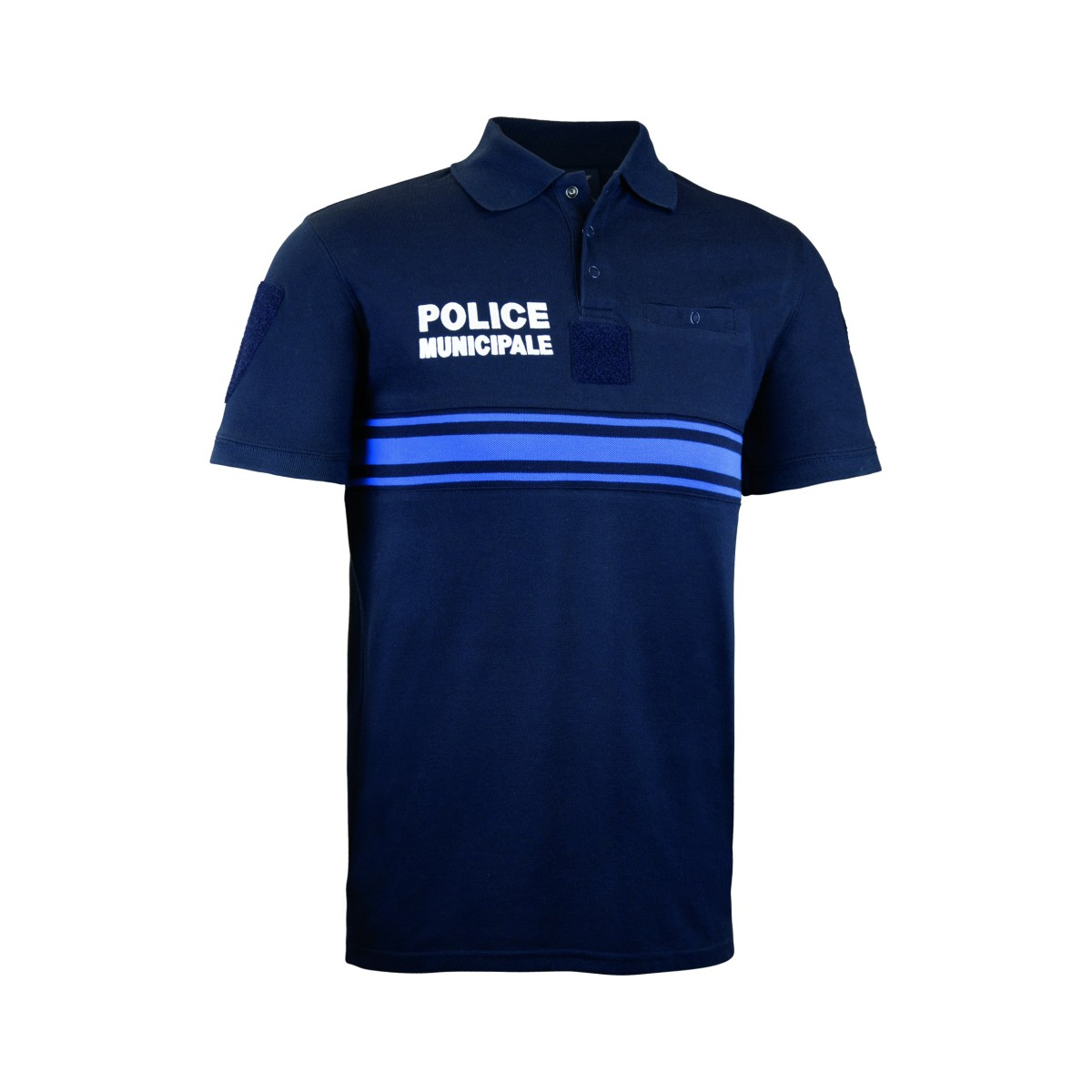 Navy Blue Short Sleeve Button-Up Polo Shirt