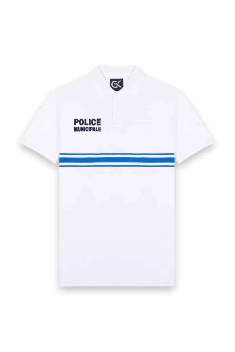 Polo Blanc Manches Courtes Boutonné