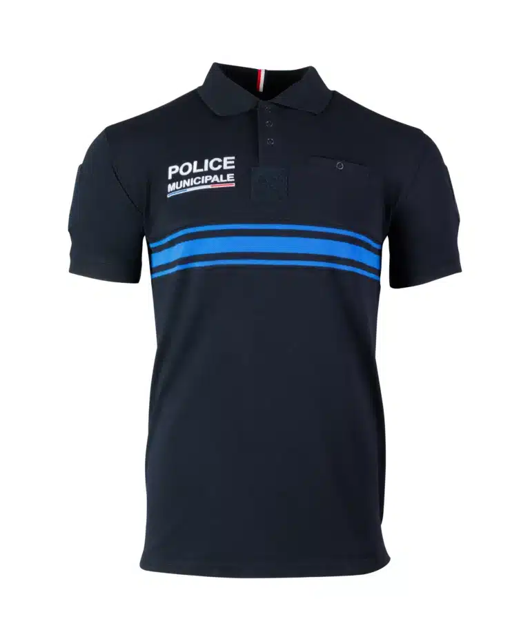 Polo Manches Courtes Boutonné Marine