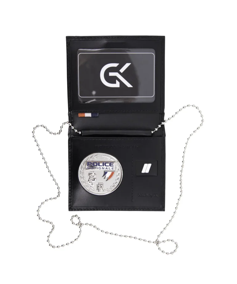 PORTE-CARTES AVEC EMPLACEMENTS GRADE ET MÉDAILLE (AVEC CHAINE)