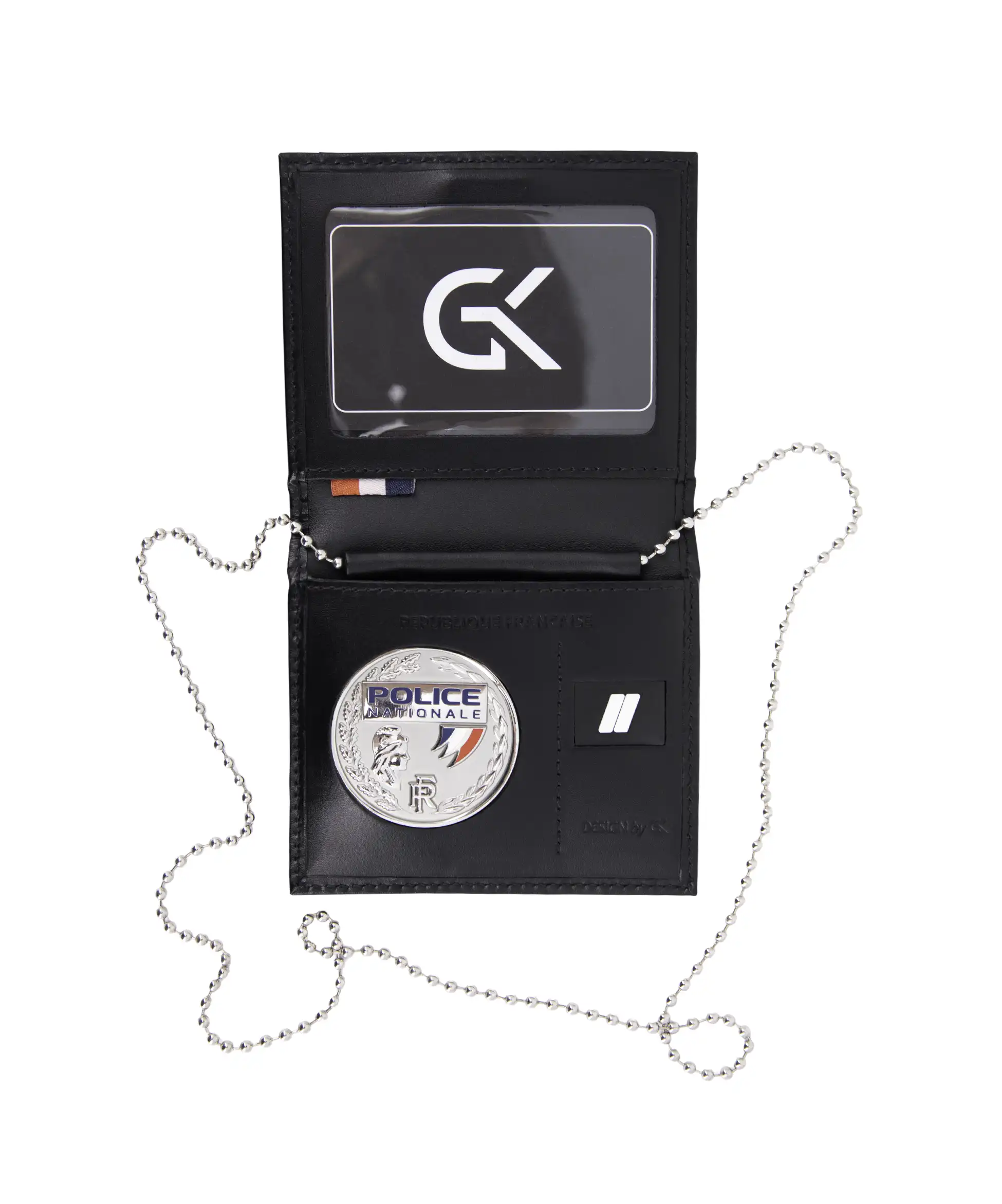 4187C Full copie PORTE-CARTES AVEC EMPLACEMENTS GRADE ET MÉDAILLE (AVEC CHAINE)