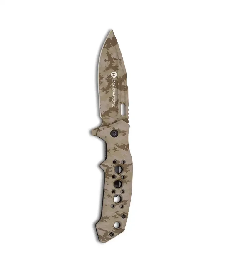 Couteau Pliant Tactique Pixel Tan – K25